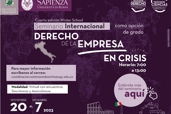 Facultad de Derecho y Ciencias Económicas lideran el Seminario Internacional de Derecho de la Empresa en Crisis