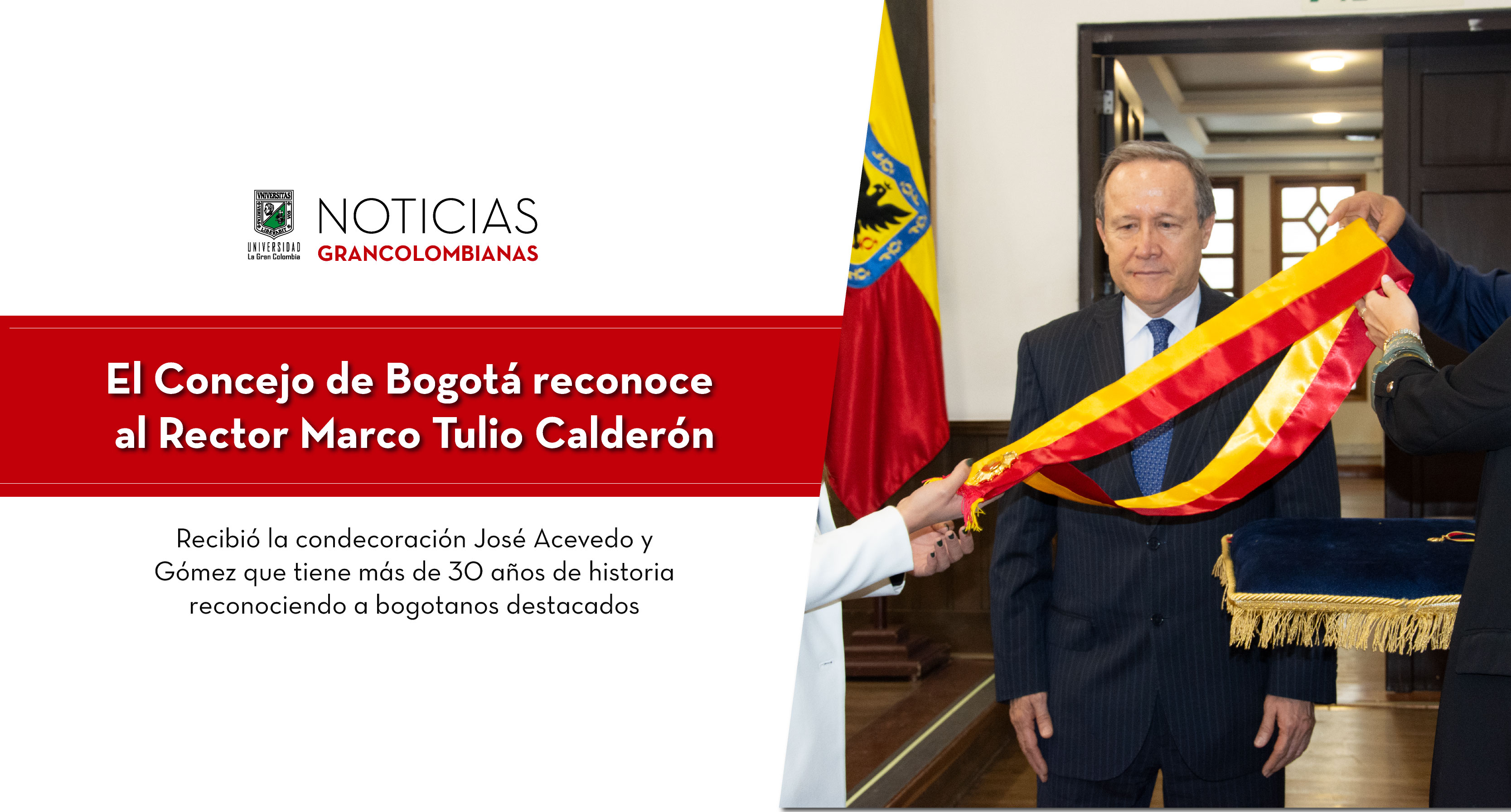 El Concejo de Bogotá reconoce al Rector Marco Tulio Calderón